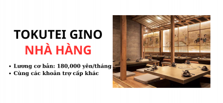 TUYỂN DỤNG TOKUTEI GINO NHÀ HÀNG